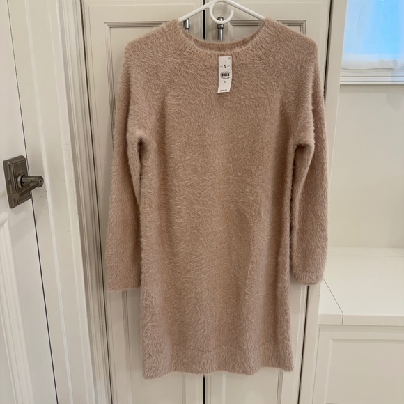 NEW Blush Color Fuzzy Sweater Dress - Picture 1 of 3